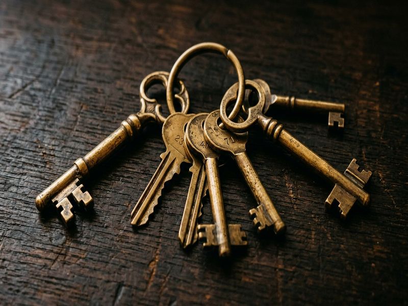 Brass house keys for estate property