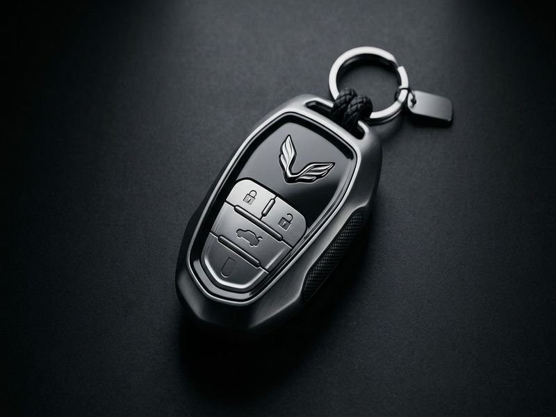 Modern car key fob for luxury vehicle